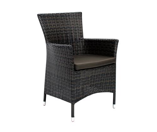 Tool WICKER-1 61x58xH86cm, tumepruun, terasraam, plastikpunutis