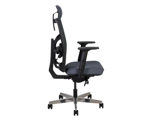 Arvutitool/kontoritool TUNE, 70x70xH111-128cm, hall, polüesterkangas, alumiinium