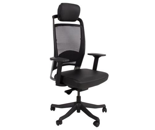 Arvutitool/kontoritool FULKRUM 70x70xH114-129cm, must nahk