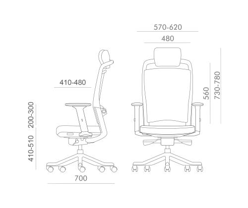 Arvutitool/kontoritool FULKRUM 70x70xH114-129cm, must nahk