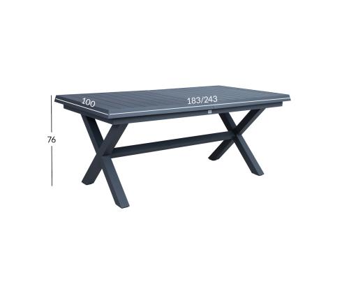 Laud COLUMBUS 183/243x100xH76, tumehall