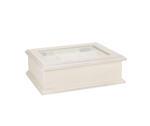 Teekarp SAMIRA 26,5x22x8,5cm, antiikvalge