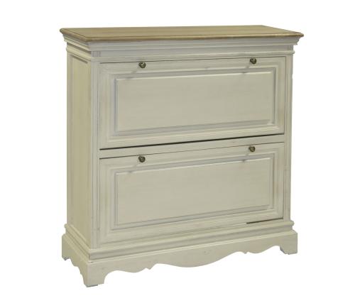 Jalatsikapp SAMIRA 92,5x32xH97cm, antiikvalge/naturaalne