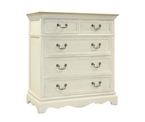 Kummut SAMIRA 86,5x39xH95cm, antiikvalge/naturaalne