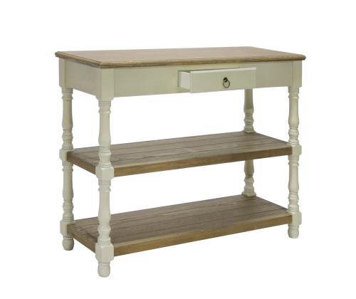 Abilaud SAMIRA 97x35xH80,5cm, antiikvalge/naturaalne