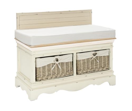 Esikupink SAMIRA korvsahtlitega 90x42x70,5cm, antiikvalge