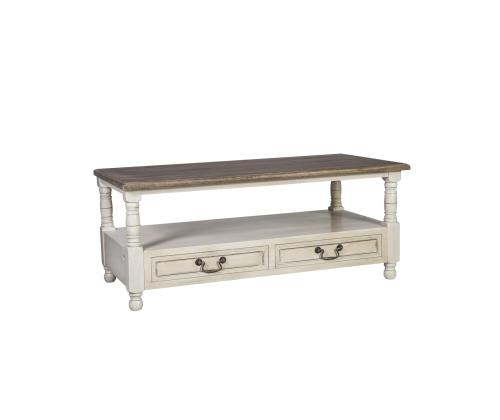 Diivanilaud SAMIRA NEW 110x55,5xH45cm, antiikvalge/naturaalne