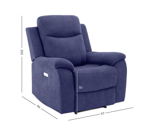Tugitool MILO elektriline recliner, sinine