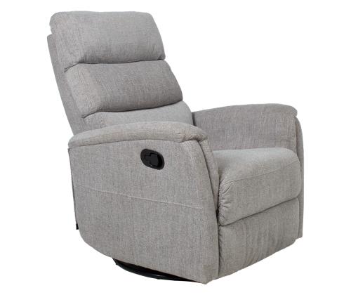 Tugitool BARCLAY manuaalne recliner, pöörlev ja kiikuv, helehall