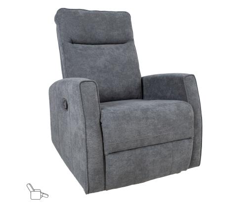 Tugitool EDDY manuaalne recliner, pöörlev ja kiikuv, hall