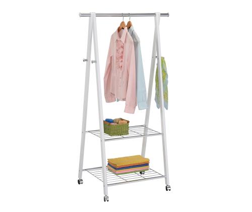 Stange FOREST 2-riiuli ja 4-nagiga 85x52xH152cm, materjal: männipuit / teras, värvus: valge / kroom