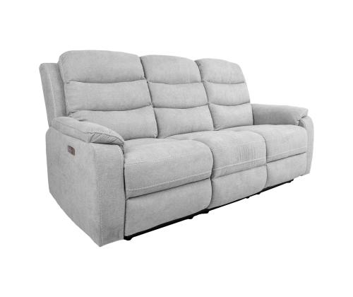 Diivan MIMI 3-kohaline elektriline recliner 208x93xH102cm, helehall