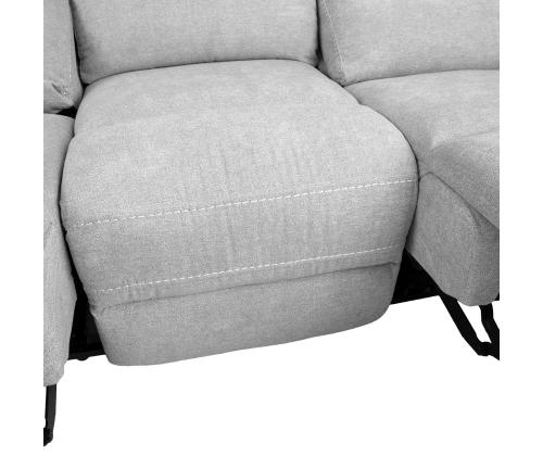Diivan MIMI 3-kohaline elektriline recliner 208x93xH102cm, helehall