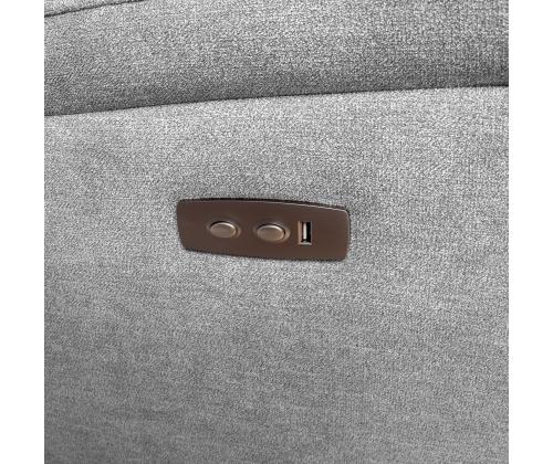 Diivan MIMI 3-kohaline elektriline recliner 208x93xH102cm, helehall