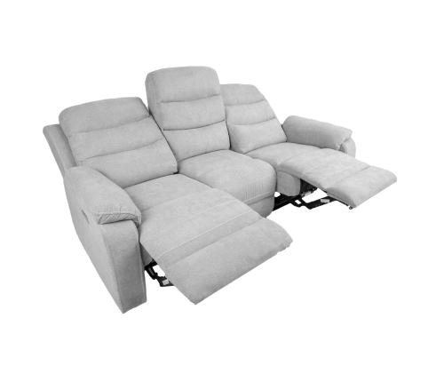 Diivan MIMI 3-kohaline elektriline recliner 208x93xH102cm, helehall