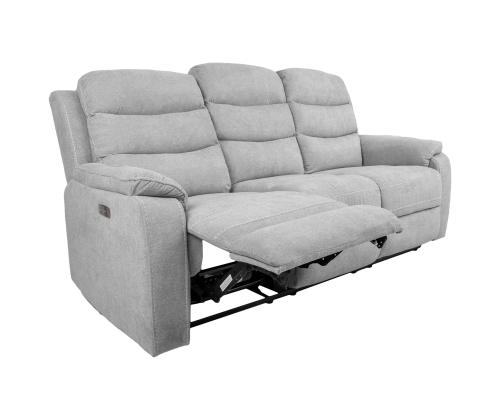Diivan MIMI 3-kohaline elektriline recliner 208x93xH102cm, helehall