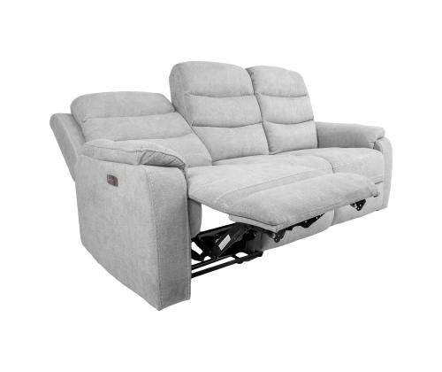 Diivan MIMI 3-kohaline elektriline recliner 208x93xH102cm, helehall