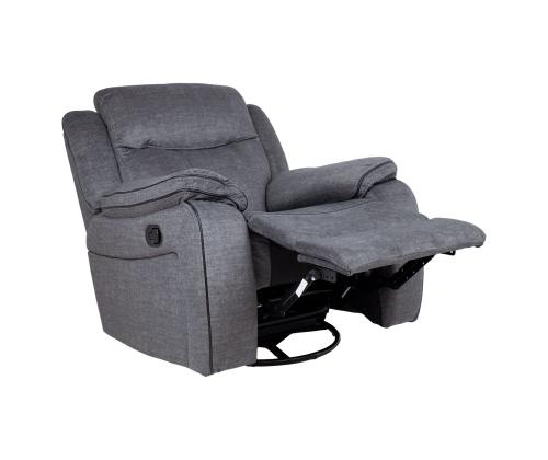 Tugitool GENTRY kiikuv ja pöörlev manuaalne recliner, hall