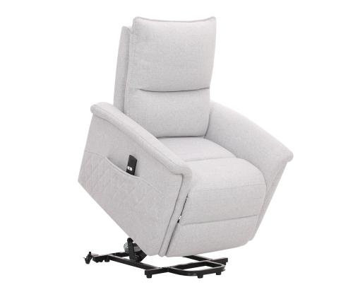 Tugitool GIANNI elektriline lift recliner 85x86xH106cm, hallikasvalge