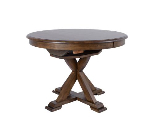 Söögilaud JAMES D106+46xH76cm, rustik tamm