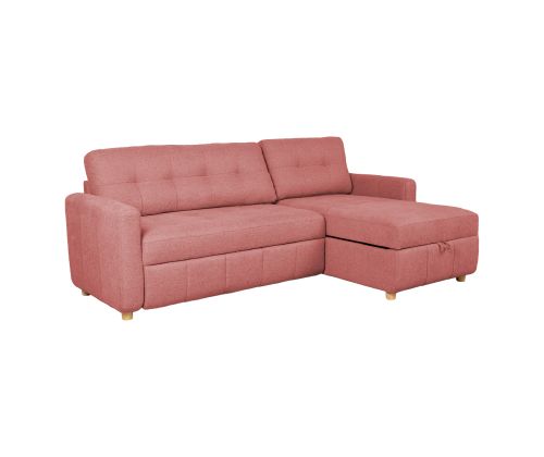 Nurgadiivanvoodi WAIOLA 226x84/143xH90cm, roosa