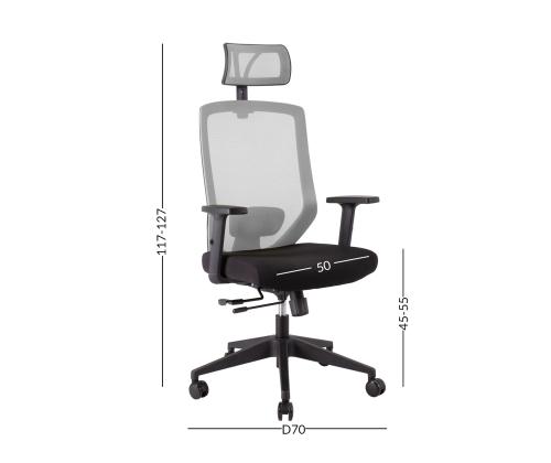 Töötool JOY 64x64xH115-125cm, must/hall