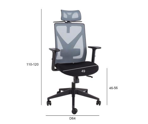 Arvutitool/kontoritool MIKE 64x65xH110-120cm, must/hall