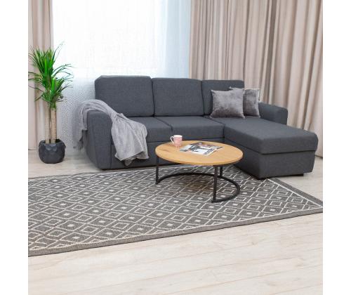 Nurgadiivanvoodi INGMAR 242x168/92xH92cm, tumehall