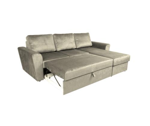 Nurgadiivanvoodi INGMAR 242x168/92xH92cm, beež samet