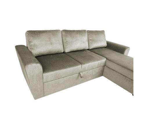 Nurgadiivanvoodi INGMAR 242x168/92xH92cm, beež samet