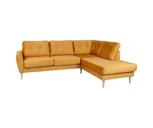 Nurgadiivan HEIVI PN 250x200/90xH90cm, kollane samet