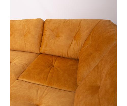 Nurgadiivan HEIVI PN 250x200/90xH90cm, kollane samet