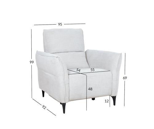 Tugitool MIAMI elektriline recliner 95x92xH99cm, helebeež
