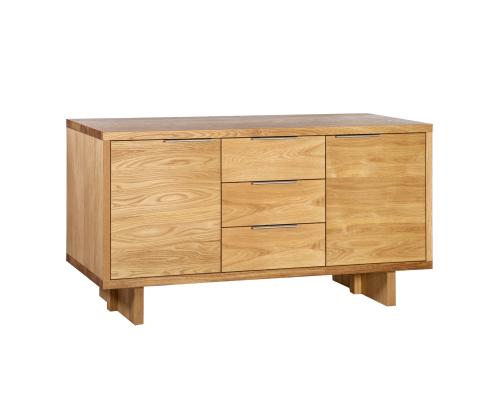 Kummut LISBON 2-ukse ja 3-sahtliga 180x45xH82cm, materjal: naturaalse tammespooniga mööbliplaat