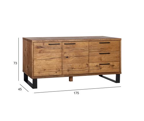 Kummut ROTTERDAM 175x45xH73cm, tamm