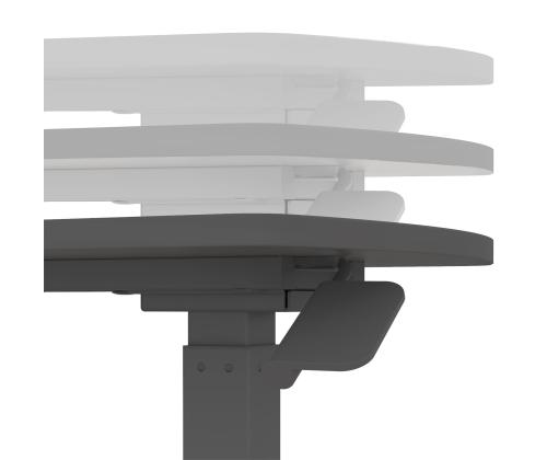 Töölaud ERGO ühe jalaga, manuaalne, must