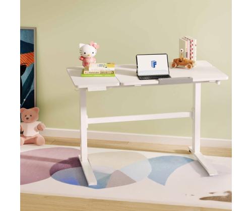 Laste töölaud ERGO KID 1-mootoriga 112x60xH56-80cm, valge