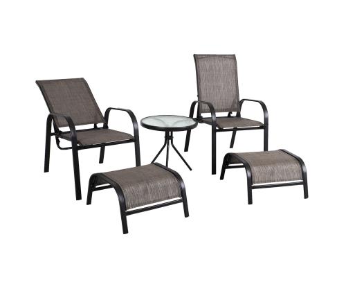 Aiamööblikomplekt DAKOTA laud, 2 tooli ja 2 jalapinki