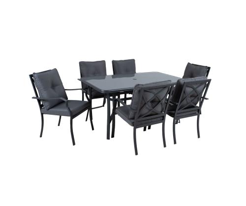 Aiamööblikomplekt BOSLER laud ja 6 tooli