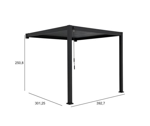 Varikatus MIRADOR-111 3x4m seinale paigaldatav, tumehall