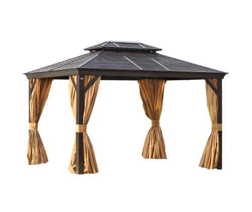 Varikatus SUNSET 3x4xH2/2,7m, pruun/beeþ, alumiinium, polüesterkangas