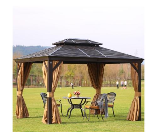 Varikatus SUNSET 3x4xH2/2,7m, pruun/beeþ, alumiinium, polüesterkangas