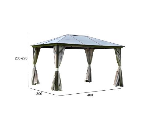Varikatus SUNSET 3x4xH2/2,7m, pruun/taupe, alumiinium, polüesterkangas
