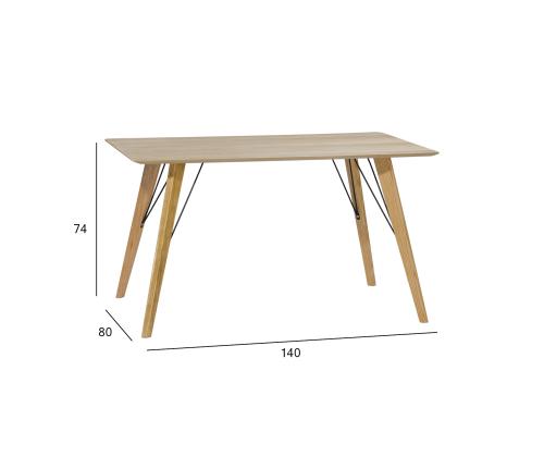 Söögilaud HELENA 140x80xH74cm, tamm