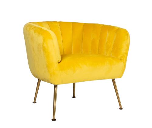 Tugitool TUCKER kollane, 78x71xH69cm, polüesterkangas, roostevaba teras