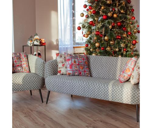 Tugitool ACCENT hall, 77x80xH74cm, polüesterkangas, puit, vineer, metall
