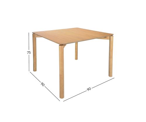 Söögilaud GARDENIA 90x90xH75cm, tamm