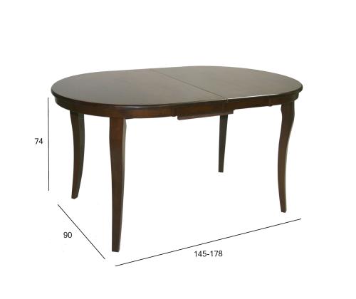 Söögilaud JOY 145/178x90xH74cm, tume pähkel