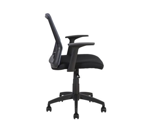 Töötool ALPHA, 60x55xH87,5-95cm, must/hall, polüesterkangas, plastik