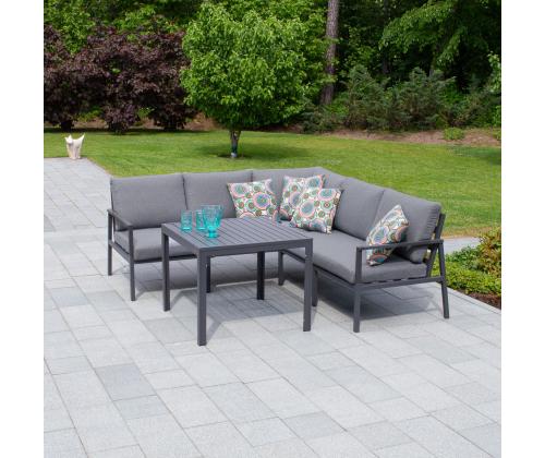 Aiamööblikomplekt ADRIAN laud ja nurgadiivan